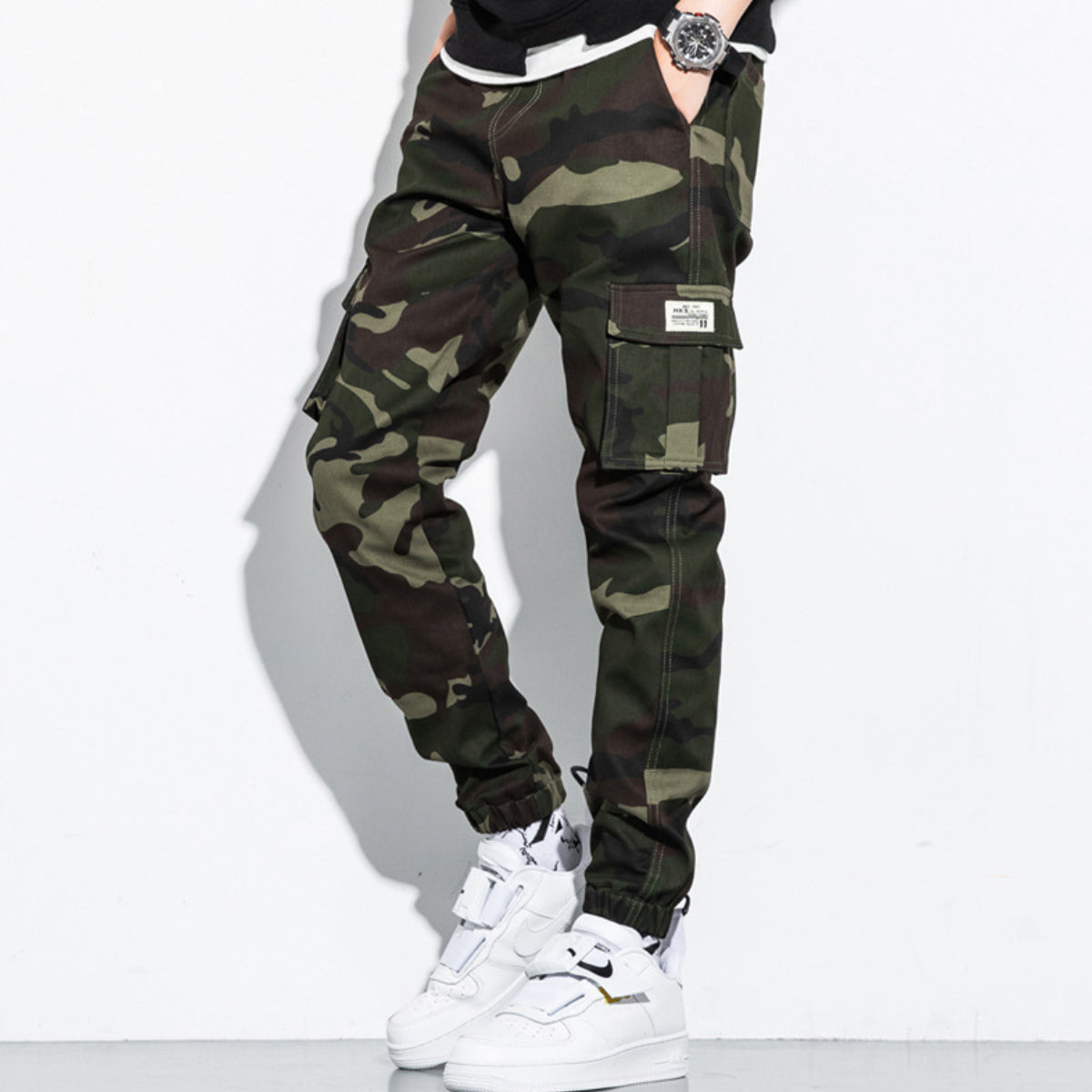 Men's Large Size Camouflage Overalls Cargo Pant