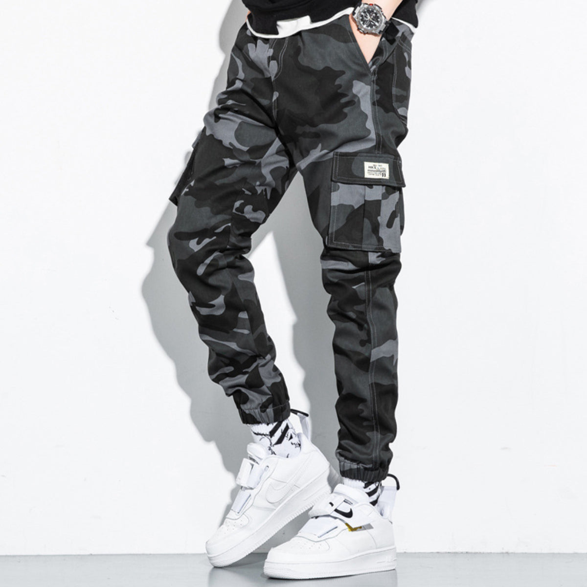 Men's Large Size Camouflage Overalls Cargo Pant