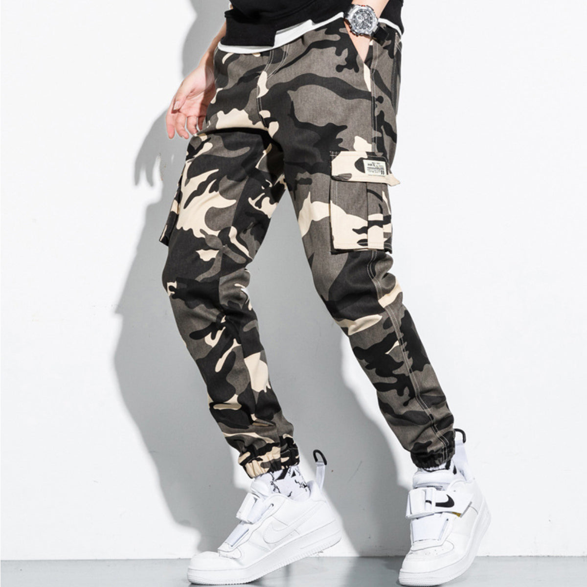 Men's Large Size Camouflage Overalls Cargo Pant