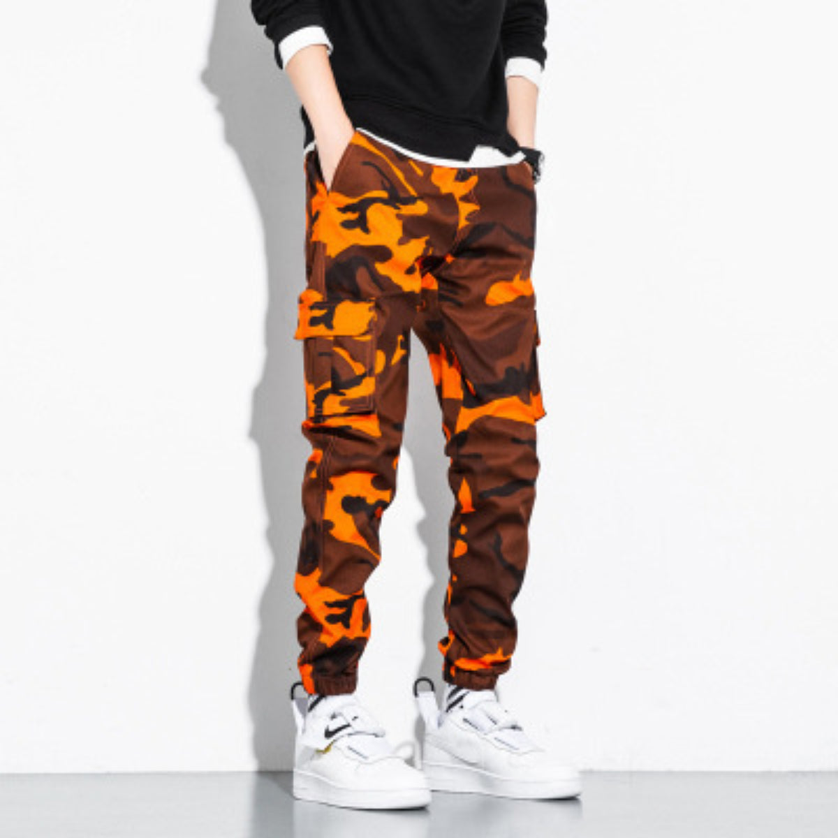 Men's Large Size Camouflage Overalls Cargo Pant